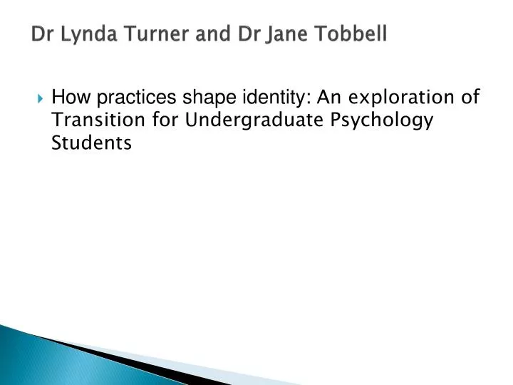 dr lynda turner and dr jane tobbell