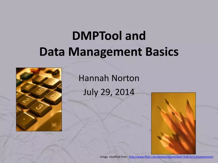 dmptool and data management basics