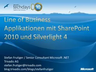 Line of Business Applikationen mit SharePoint 2010 und Silverlight 4