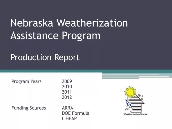 nebraska weatherization assistance program production report