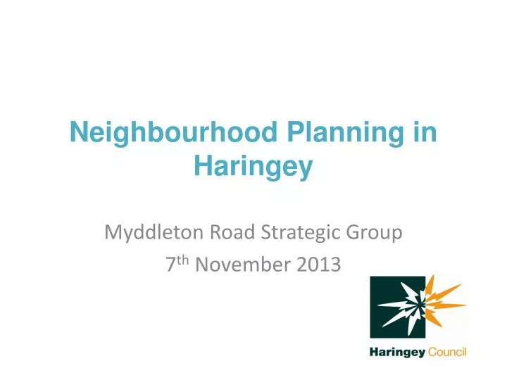 neighbourhood planning in haringey