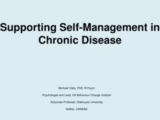 Supporting Self-Management in Chronic Disease