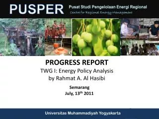PROGRESS REPORT TWG I: Energy Policy Analysis by Rahmat A. Al Hasibi
