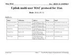 Uplink multi-user MAC protocol for 11ax - slide 1