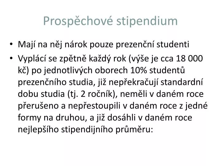 prosp chov stipendium