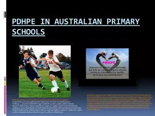 PDHPE In Australian Primary Schools