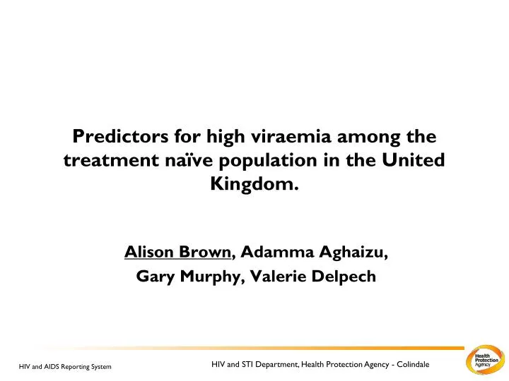 predictors for high viraemia among the treatment na ve population in the united kingdom