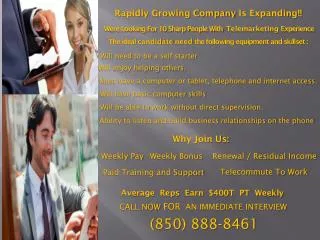 Rapidly Growing Company Is Expanding!!