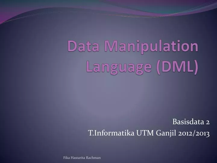 data manipulation language dml