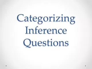 Categorizing Inference Questions