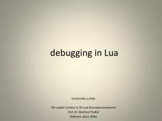 debugging in lua