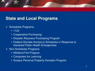 State and Local Programs