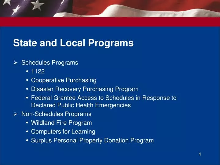 state and local programs