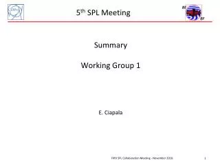 5 th SPL Meeting