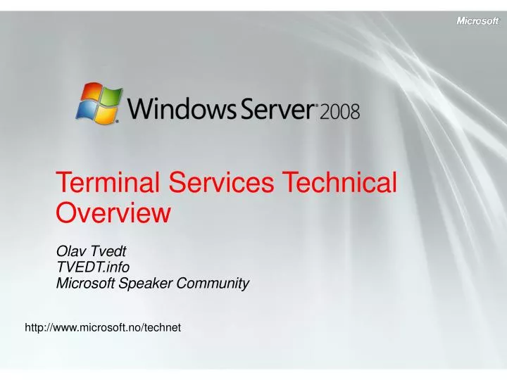 terminal services technical overview