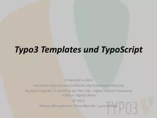 Typo3 Templates und TypoScript