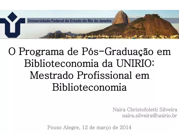 o programa de p s gradua o em biblioteconomia da unirio mestrado profissional em biblioteconomia