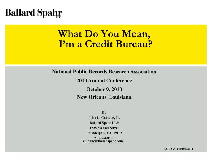 what do you mean i m a credit bureau