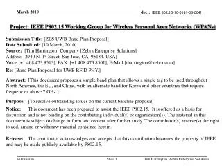 Project: IEEE P802.15 Working Group for Wireless Personal Area Networks (WPANs)