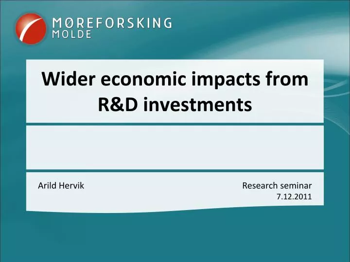 wider economic impacts from r d investments