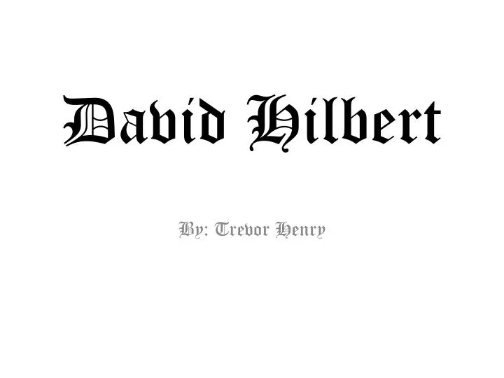 david hilbert