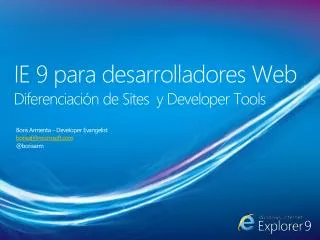 ie 9 para desarrolladores web diferenciaci n de sites y developer tools