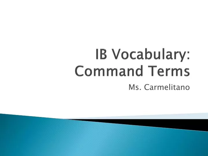 ib vocabulary command terms