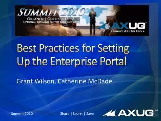 Best Practices for Setting Up the Enterprise Portal