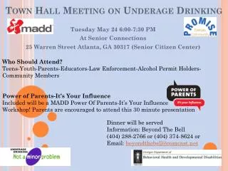 Town Hall Meeting on Underage Drinking