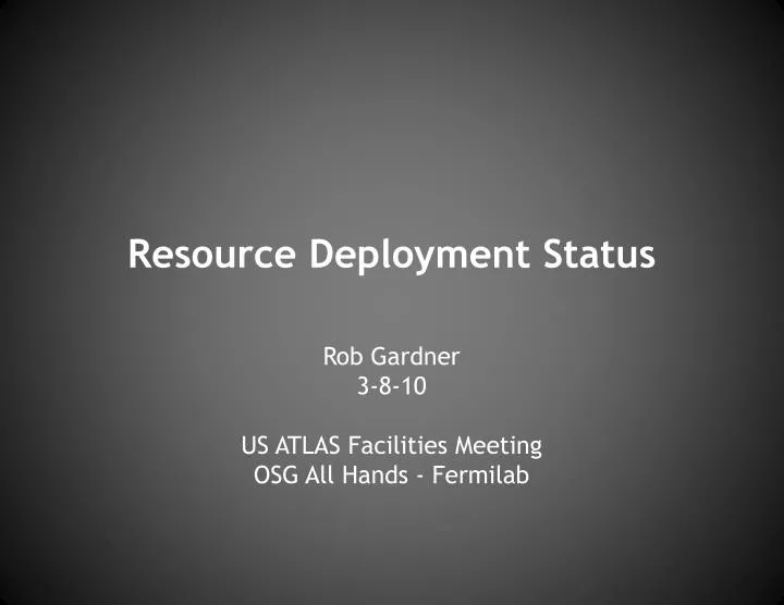 resource deployment status