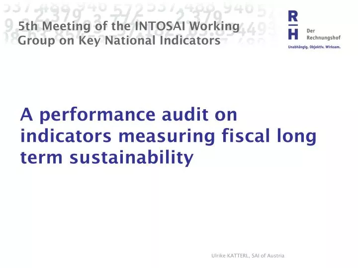 5th meeting of the intosai working group on key national indicators