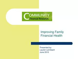 Improving Family Financial Health