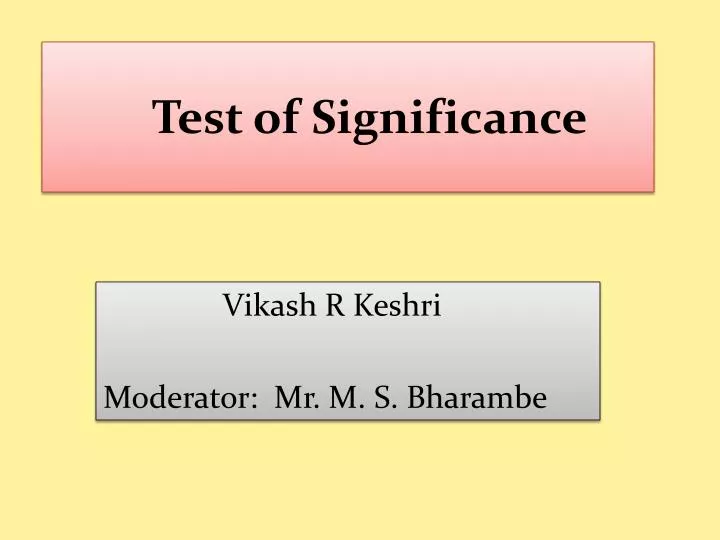 test of significance