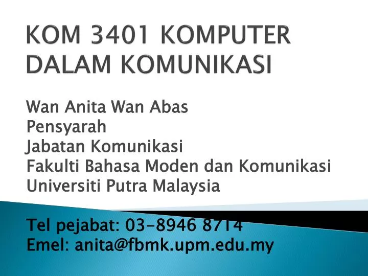 kom 3401 komputer dalam komunikasi