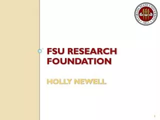 FSU RESEARCH FOUNDATION HOLLY NEWELL