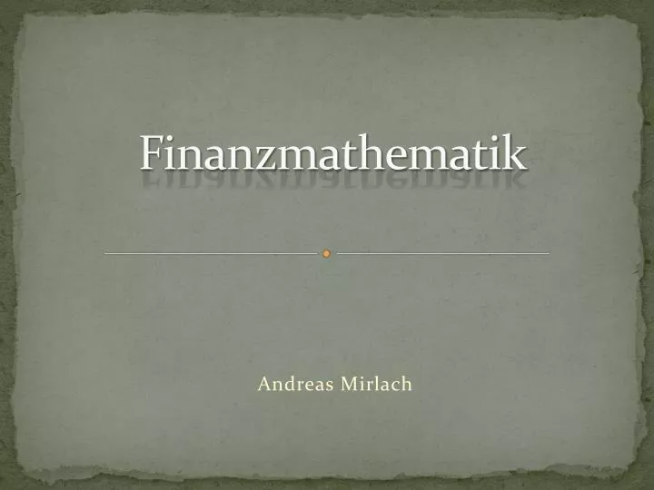 finanzmathematik