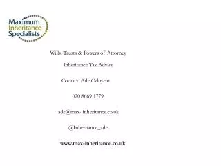 Wills, Trusts &amp; Powers of Attorney