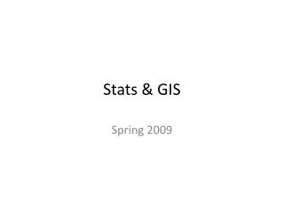 Stats &amp; GIS