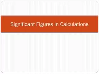 significant figures in calculations
