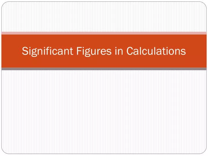 significant figures in calculations