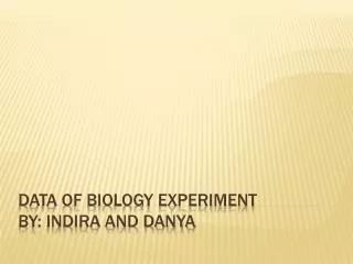 Data of Biology Experiment By: Indira and danya