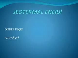 jeotermal enerj