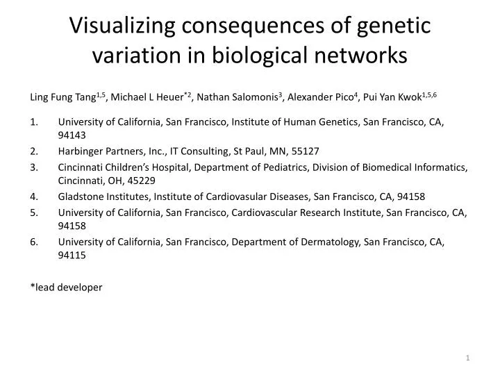 visualizing consequences of genetic variation in biological networks