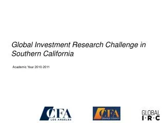 Global Investment Research Challenge in Southern California