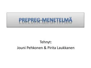 Prepreg-menetelmä