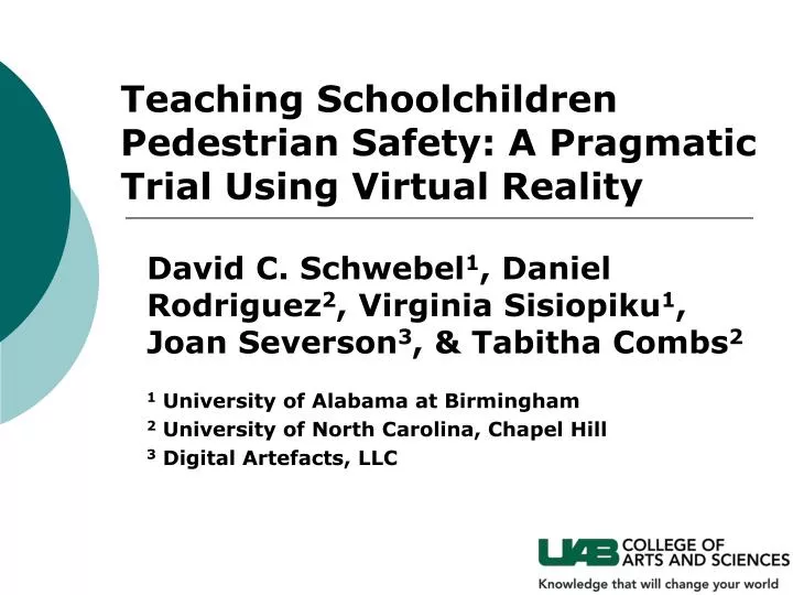 teaching schoolchildren pedestrian safety a pragmatic trial using virtual reality