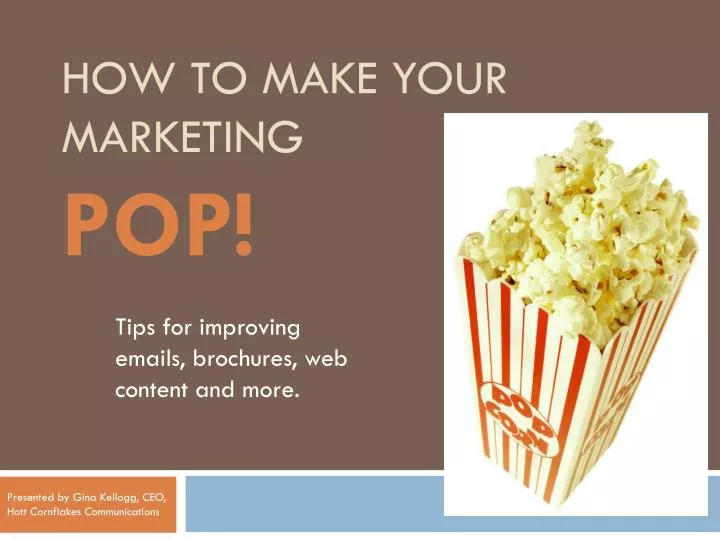 how to make your marketing pop