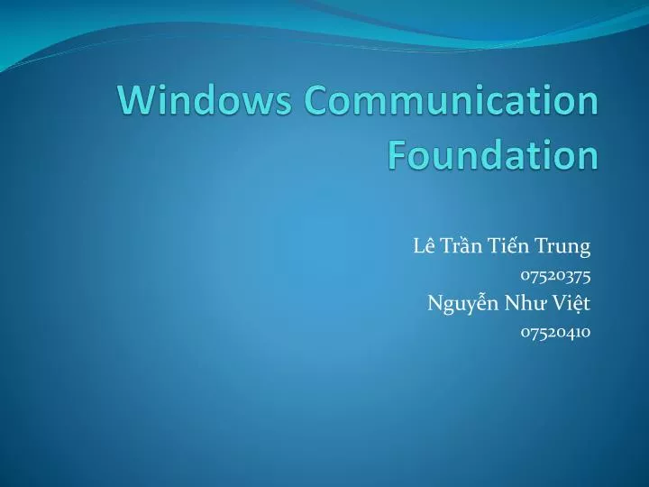 windows communication foundation
