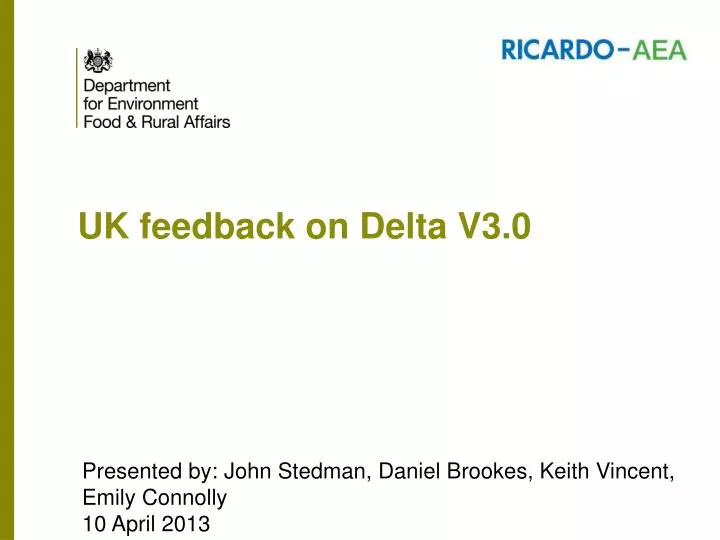 uk feedback on delta v3 0