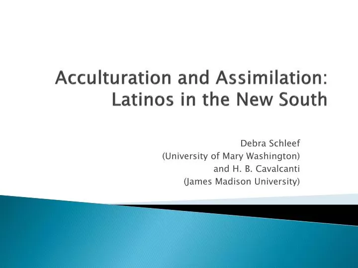 acculturation and assimilation latinos in the new south